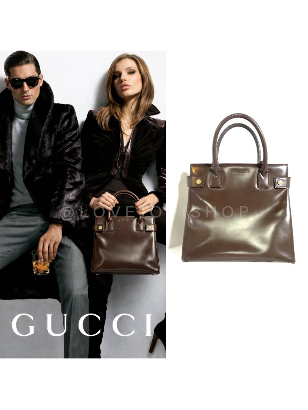 Handbag | Gucci Tom Ford Era East West Top Handle Satchel Cocoa Brown Leather